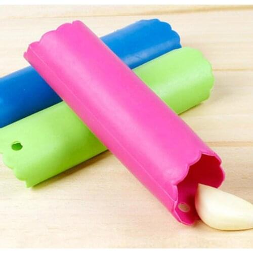 5Pcs Garlic Peeler Convenient Easy Use Rubber Random Color Vegetable Peeler Tube Roller for Kitchen Specialty Tools