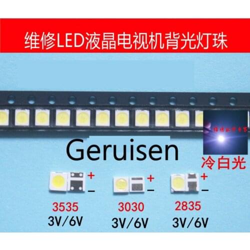 50-100Pcs For LG led tv backlight 2835 3030 3535 3V 6V 1W 3W kit electronique led for lcd tv repair Cool cold white