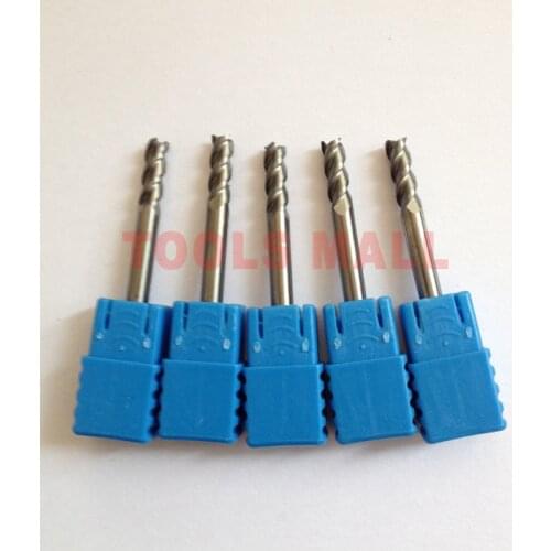 Free shipping - 8pcs 4mm 3 Flutes Aluminium Milling Tools Carbide CNC Endmill Router bits hrc50 D4*11*D4*50
