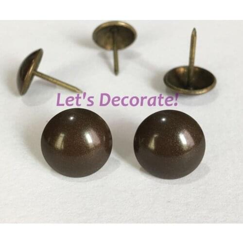 Free DHL shipping 1500pcs/lot 16mm Chocolate/Coffee Color Printed Home or Garden Decorative Tack/Hobnail, Upholstery Nail