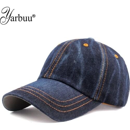 [YARBUU] Women Baseball Caps Hats For Men Denim Jeans Band Snapback Caps Casquette Plain Bone Hat Gorras Men Casual Dad Cap Hat
