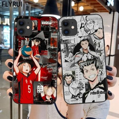 Haikyuu Hinata Attacks Anime Soft Black TPU Case for iPhone 12 11 Pro MAX X XR XS MAX 7 8 Plus 6 6s Plus SE2 Phone Cover Coque