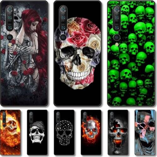 Skeleton skull Phone Case For Xiaomi MI 11 10 9 5g Lite Ultra Pro Note S Black Shell Cover