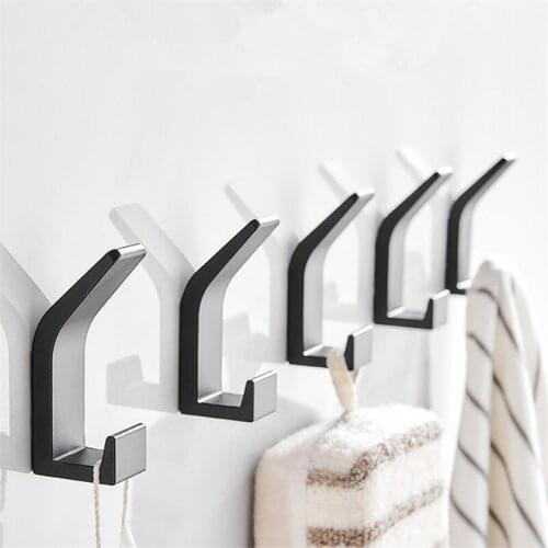 Black White Towel Hook for Bathroom Clothes Hook for Bedroom Robe Hook Coat Hook for Livingroom Kitchen Accessories