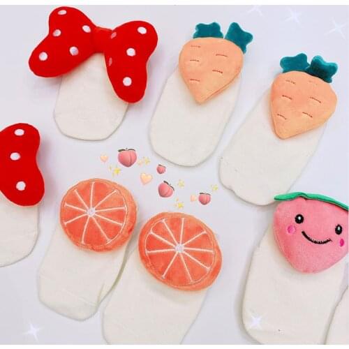 0-6Y Spring Summer Korean Style Children Socks Candy Colors Fruit Kawaii 3D Socks for Infant Baby Toddler Kids Girls Boys