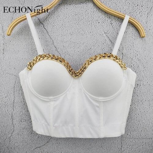 Echonight Metal Chain Bustier Gothic Clothes Steampunk Corset Top Womens Corset Slimming Sheath Belly Women Slimming Corset