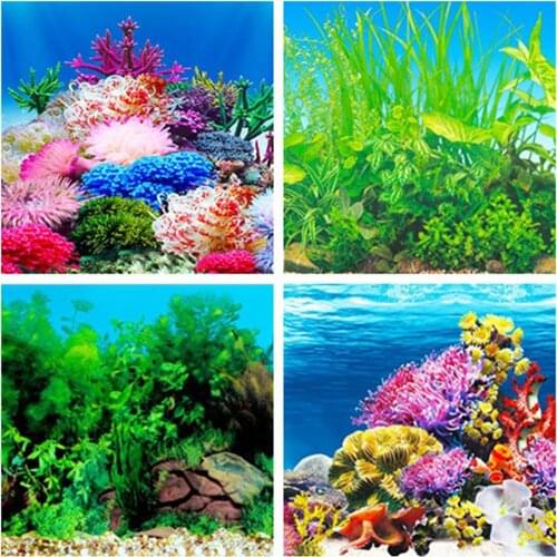 3D Ocean Landscape Poster Fish Tank Background Painting Fish Tank Background Aquarium Decorative Painting Decals