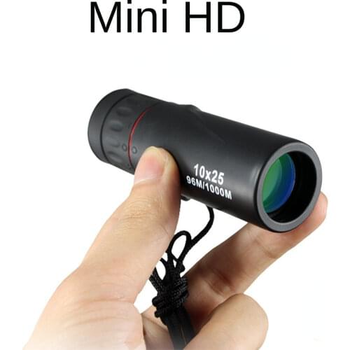 Pocket Mini Monoculars 10x25 High Magnification HD Portable Camera Single Pass Sight Glasses Outdoor Small Monocular Telescope