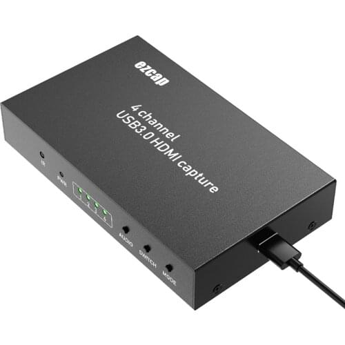 4 CH USB Video Capture Card, HDMI USB3.0 1080P60FPS Video record built-in multi-viewer &Versatile Application for Win MAC Linux