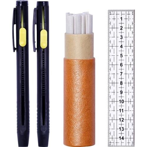 LMDZ Tailors Chalk Pencil Patchwork Disappearing Fabric Marker Pens Patchwork Ruler for DIY Craft Sewing Accessories