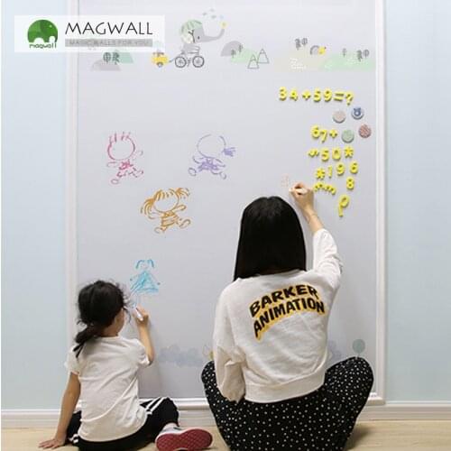 Magwall magnetic robot series children graffiti wallpaper stain free design eco-friendly writing board