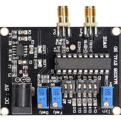 Max038 Module Signal Generator Sine Triangular Square Waves 0.1Hz-20MHz Frequency Adjustable 15%-85% Duty Ratio Controllable