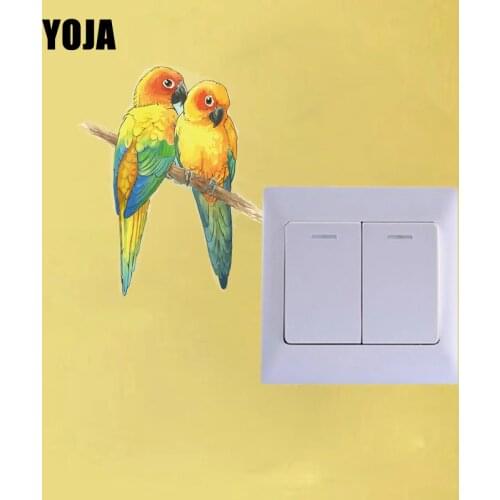YOJA Lovely Parrot Switch Sticker Personalized Decor Living Room Bedroom Wall Decals 10SS0120