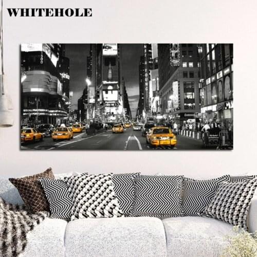 Wall Art Canvas Painting,Wall Pictures For Living Room,Times Square, New York Posters And Prints City Landscape Painting