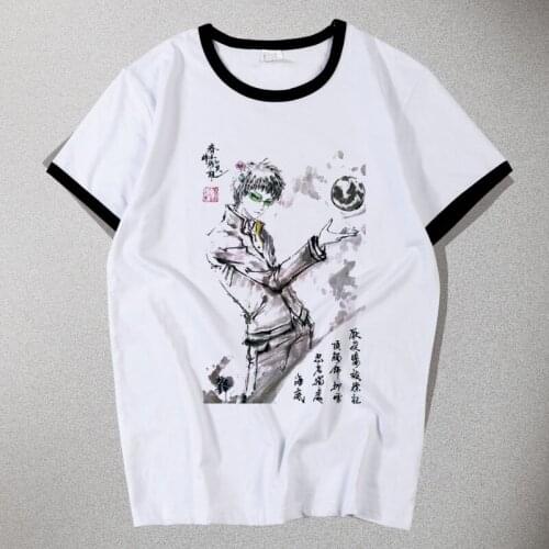New Saiki Kusuo no Sai-nan Saiki Kusuo Cosplay Costumes Summer Loose Short Sleeve T-shirt Unisex Casual pullover Tops