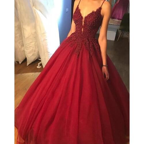 Charming Beading Ball Gown Prom Dresses 2020 Spaghetti Straps Sexy Puffy Tulle Evening Gowns Formal Long Party Dress vestido de