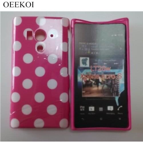 OEEKOI Polka Dots Soft TPU Gel Cover Case for Sony Xperia acro s LT26w Free Shipping