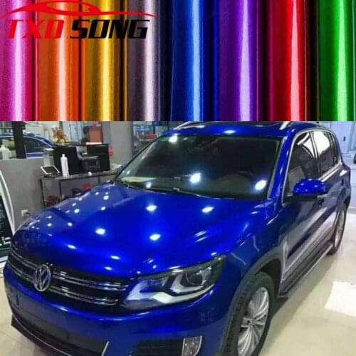 Premium Glossy Metallic Dark Blue Vinyl Wrap Car Wrap With Air Bubble Gloss Pearl Metallic Vinyl Sticker With Air Bubbles