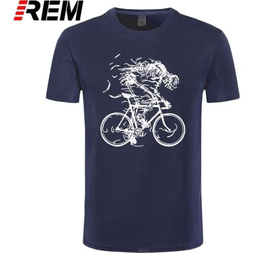 REM Skeleton Skull Cycle T Shirt Short Sleeve O-Neck Graphic Tees Novelty 100% Cotton T-Shirts Funny Plus Size Tops for Men