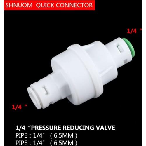 RO Water Relief Valve Pressure Reducing Regulator 1/4" OD Hose Quick Connection External Diameter 6.5MM Reverse Osmosis System