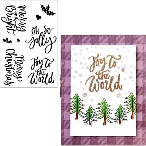 Merry And Bright Clear Stamps Xmas Greetings Phrases For DIY Card Making Kids Transparent Silicone Stamp New 2019