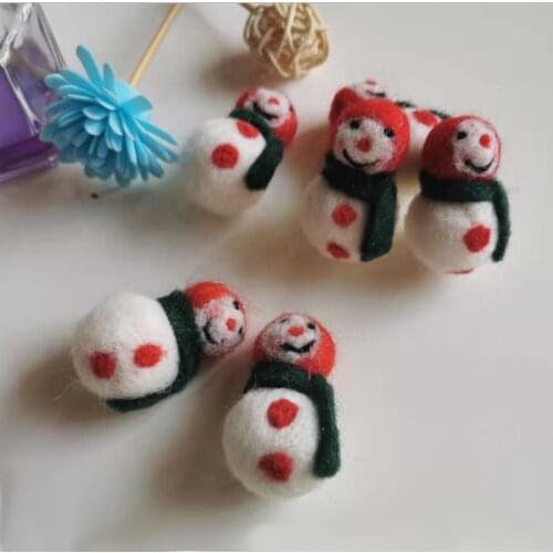 Wool Felt Poking Christmas Snowman diy Handmade Florist Bouquet Material Accessories