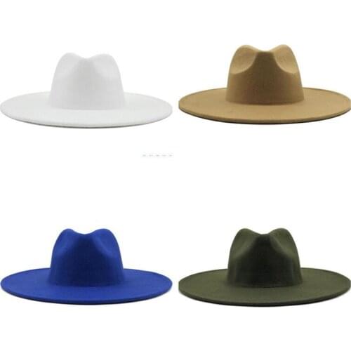 5pcs Felt Fedora Hat Large Big Wide Brim Hats Women Men Fedoras Bulk Man Woman Formal Cap Male Female Jazz Panama Caps Winter