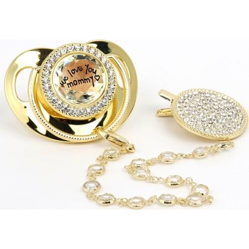 Luxury Pearl Pcaifier Clip Bling Personalized Baby Gift Adult Baby Pacifier Essentials Free Of BPA PVC And Phthalates chupetes