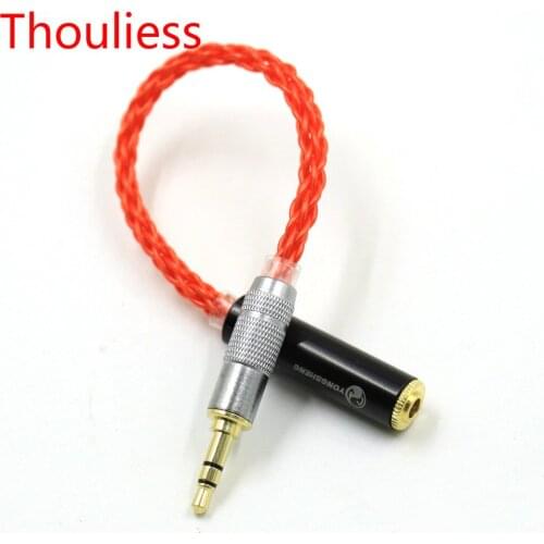 Thouliess 3.5mm Strero Male to 3.5mm Strero Female UPOCC Single Crystal Copper Audio Adapter Cable