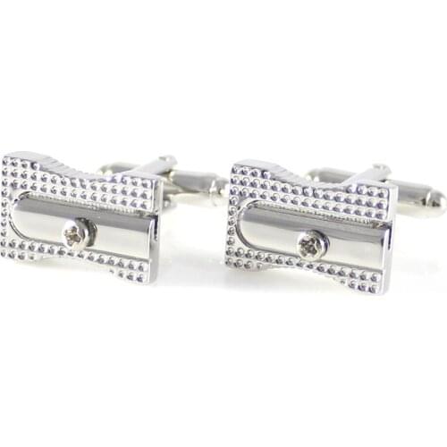 Pencil Sharpener Cuff Links Rhodium Plated Office Sharpener Cuff links Wedding Cuff Links Birthday Gift Cuff Links