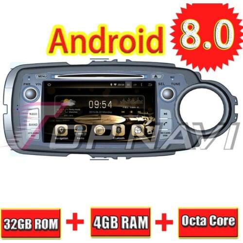 TOPNAVI Octa Core Android 8.0 Car DVD Player Video for TOYOTA YARIS RHD 2011- Radio Stereo Navigation Autoradio GPS Navigation