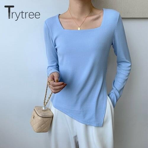 Женские базовые футболки Trytree China At AliExpress