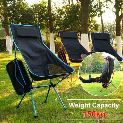 Outdoor Portable Folding Chair Maximum Load Of 150kg Ultralight Travel Fishing Camping Chair Picnic Home Seat Moon Chair