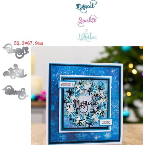Magical Sparkle Winter Good-looking Words Metal Cutting Dies Scrapbooking Album Paper DIY Cards Crafts Embossing Die Cuts 2019