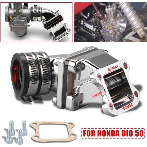 High Quality Performance Intake Manifold with Reed Valve for 2 stroke scooters moped Minarelli JOG DIO50 KOSO PWK28 OKO 24mm