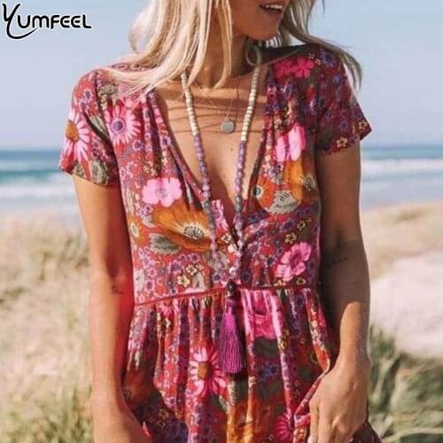 Yumfeel Brand New Bohemian Long Necklace Women Natural Stone Beads Necklace Jewelry