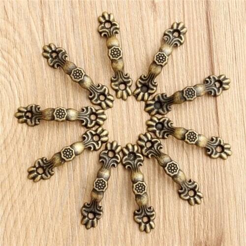 10PCs Box Handle Knobs Arch Tracery Bronze Tone 4.3cmx1cm Furniture Hardware