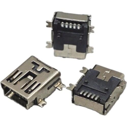 100pcs Male MINI USB socket 5 pins Mini-usb connector data interface copper shell ROHS Free shipping