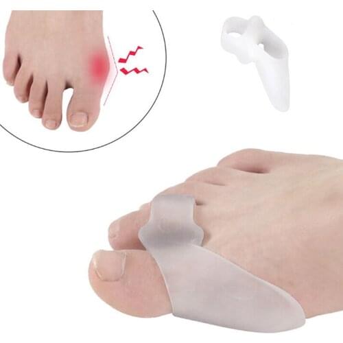 2PCS Silicone Fingers Two Hole Toe Separator Bunion Adjuster Hallux Valgus Guard Insoles Thumb Valgus Protector