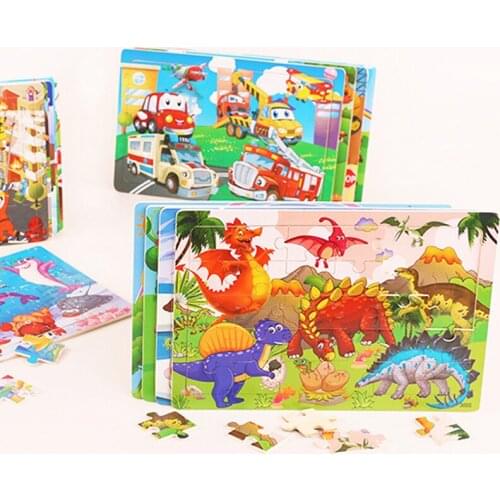 22x15cm Baby Toys 3D Wooden Puzzle Cartoon Animal Wood Puzzle Board Early Learning Educational Toys for Children Gifts