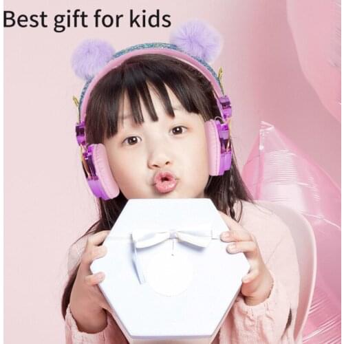 3.5mm Gead-mounted Cat Ears Children Earphone Stereo With Microphone 2020 NEW UK g