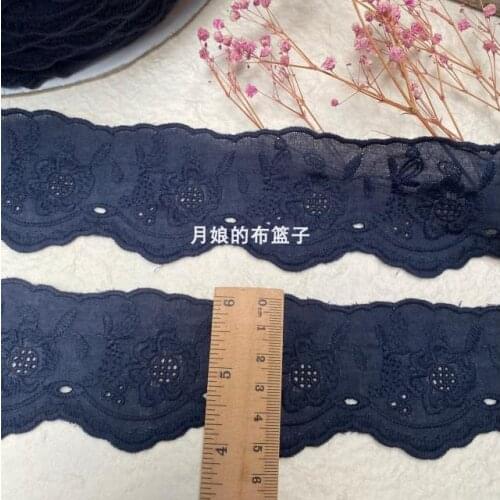 3 Meters Royal Blue Lace Applique Polyester Lace Trim for Clothes Home Textiles Apparel Sewing Lace Fabric 2.5cm