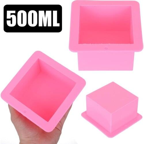 500ML Large Square Soap Mold For Candle Cake DIY Handmade Craft Lotion Bar Silicone Soap Mould Supplies