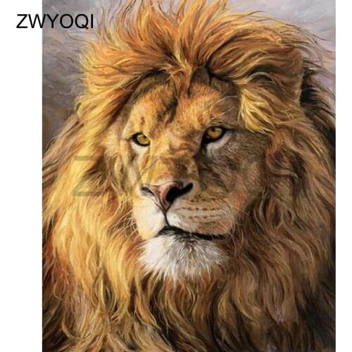 5D DIY Diamond embroidery Lion Full Square Diamond mosaic Lion animal king Full Round Diamond painting Cross stitch Lion animal
