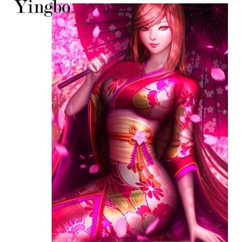 5d Diy Diamond Painting Full Square Drill Japanese woman Mosaic Picture Of Rhinestones Diamond Embroidery Rhinestone Painting
