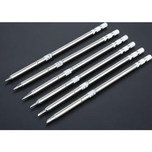 6pcs T12 Solder Iron Tip For HAKKO FX-950 FX-951 FX-952,Soldering Rework Station T12-B T12-BC1 T12-BC2 T12-BC T12-BL T12-B2