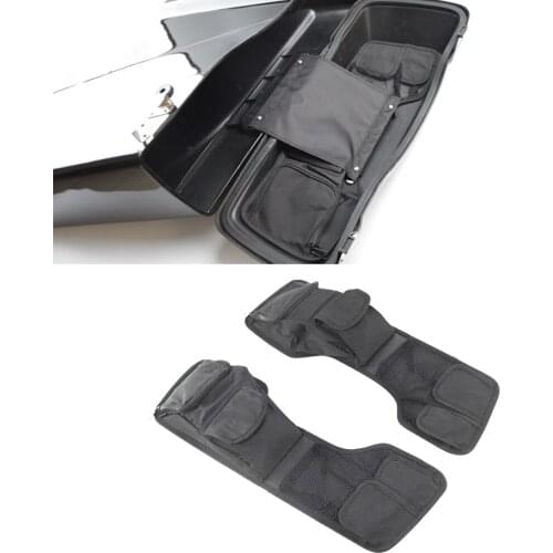 Luggage Saddlebags Lid Organizer Pouch Kit Black For Harley Touring Electra Glide Road King Street Glide FLT FLH 1999-2013