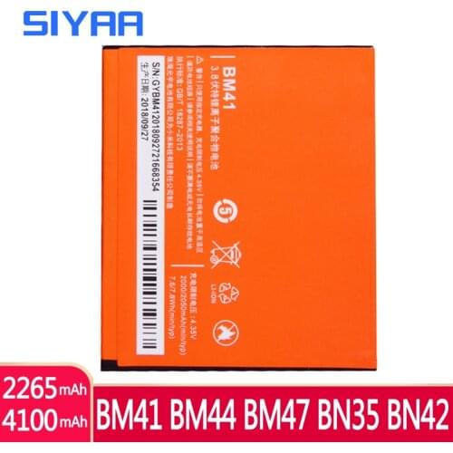 BM41 BM44 BM47 BN42 BN35 For Xiaomi Redmi 3 3S 4X 4 5 1S Hongmi 3X Replacement Battery Real Capacity Mobile Phone Bateria