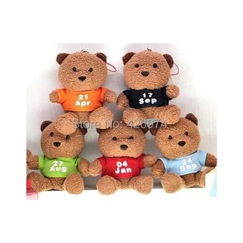 365 Days Bear Of Color Teddy Bear Plush For Girls Boys Kids Stuffed Toys Children Anniversary Birthday Gifts Small Pendant 10CM