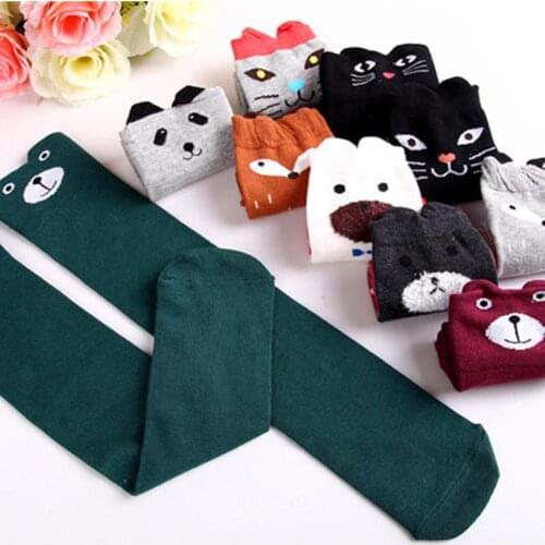 Kid Girl Fox Bear Stripe Thigh High Over The Knee Sockings Cotton Long Sockings Perfect sockings to match with skirts